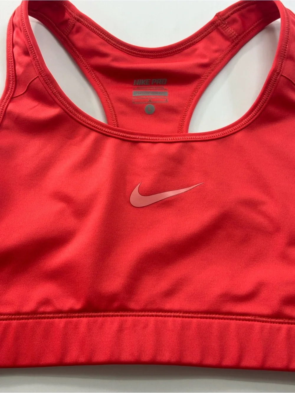 Nike Dri Fit Orange Sports Bra Size Large Racer-Back Athletic Mid Support Gym